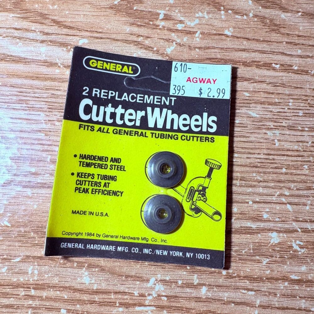 General Tools Rw121/2 Replacement Cutter Wheels, Set Of 2 On Card